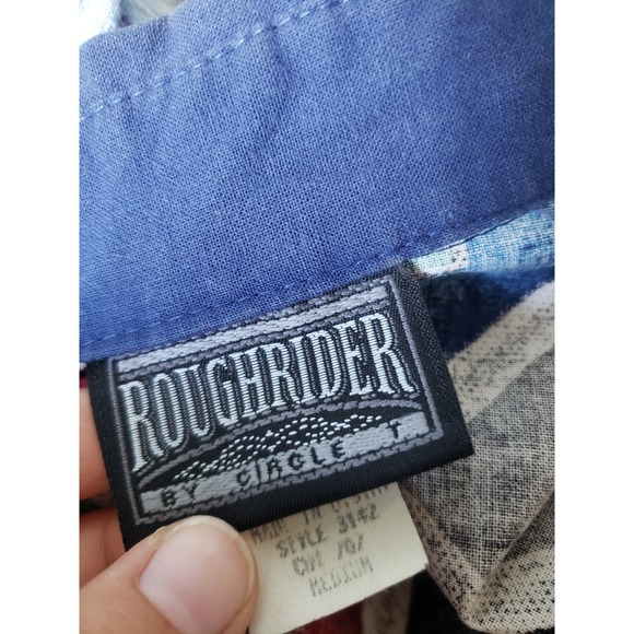 VTG 80's Roughrider Circle T Women's M Shirt Western Cowgirl Aztec Southwest - Picture 5 of 6